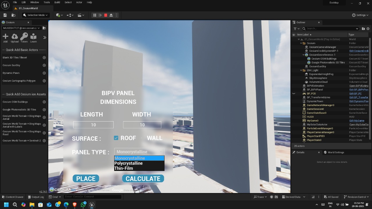 3D city model with solar potential visualization