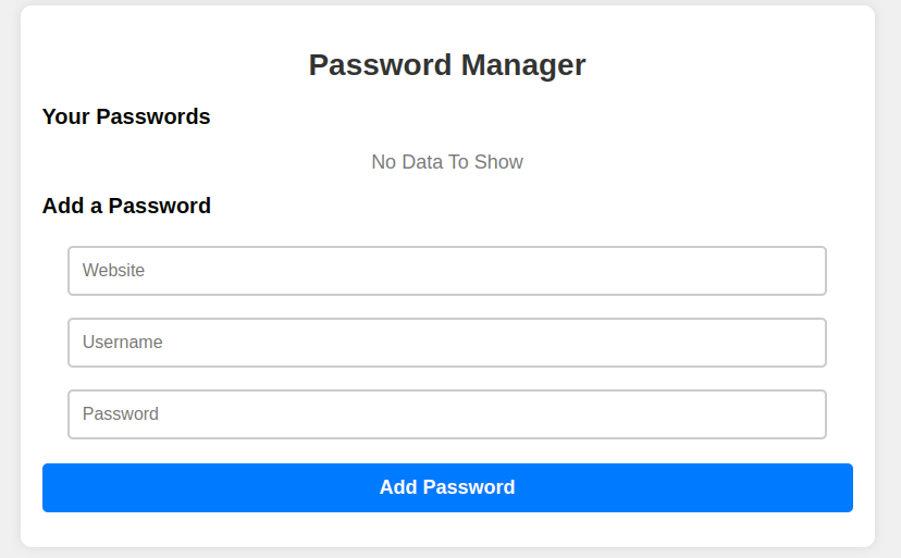 Secure password manager UI